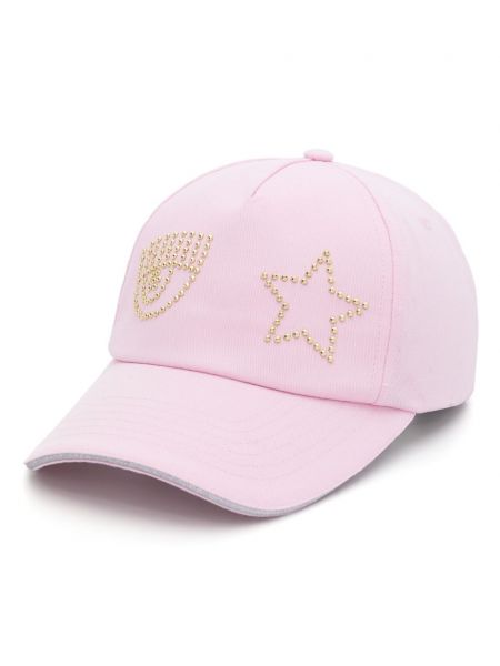 Medvilninis kepurė su snapeliu su žvaigždės raštu Chiara Ferragni rožinė