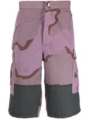 Pantaloncini cargo con stampa camouflage Oamc viola