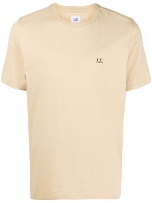 Памучна тениска с принт C.p. Company жълто
