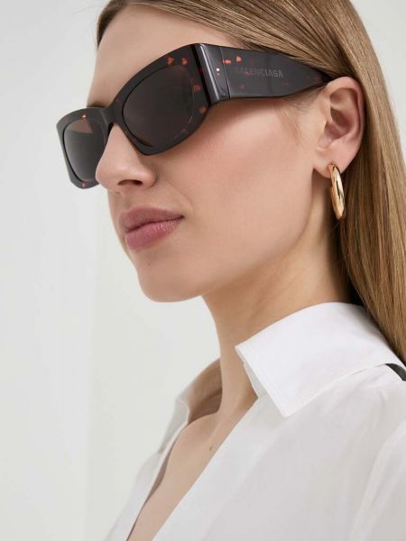 Бордовые очки солнцезащитные Balenciaga