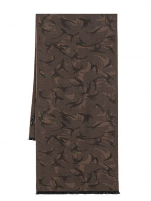 Žakárový vlnený šál Tom Ford hnedá