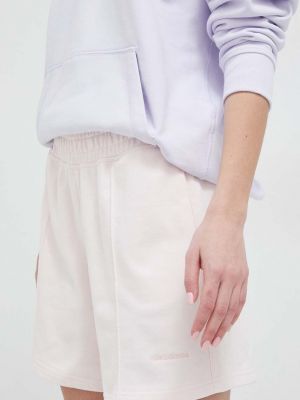 Pamučne kratke hlače visoki struk New Balance ružičasta