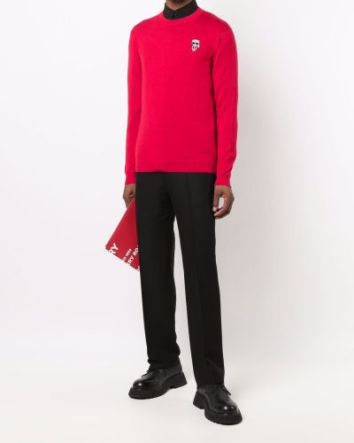 Jersey con estampado de tela jersey Karl Lagerfeld rojo