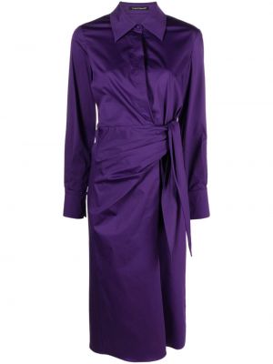 Bombažna midi obleka Luisa Cerano vijolična