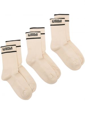 Чорапи с принт 0711 бежово
