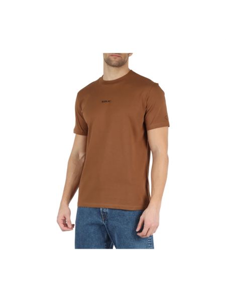 Camisa de algodón Replay marrón