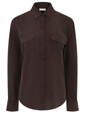 Шелковая блузка Equipment коричневая