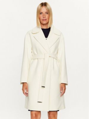 Μάλλινο παλτό Morgan λευκό