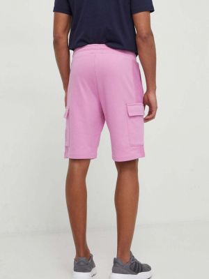 Pantaloni din bumbac Ea7 Emporio Armani roz