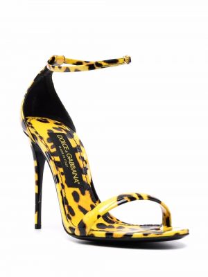 Sandalias con estampado leopardo Dolce & Gabbana amarillo