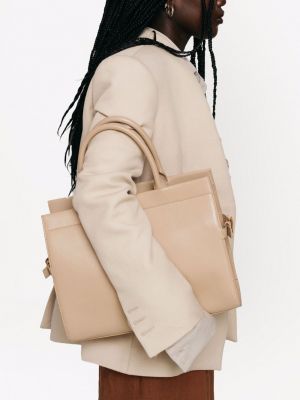 Leder shopper handtasche Yu Mei beige