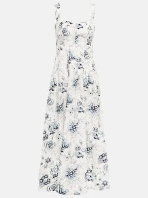 Kvetinové bavlnené midi šaty s paisley vzorom Etro