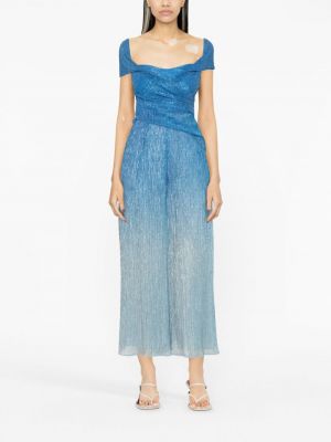 Šaty bez rukávů s přechodem barev Talbot Runhof modré