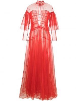 Прозрачна макси рокля от тюл Forte_forte червено