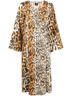 Obleka s potiskom z leopardjim vzorcem Needles rjava