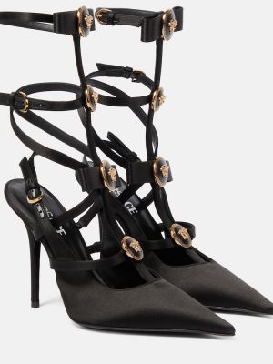 Сатенени полуотворени обувки Versace