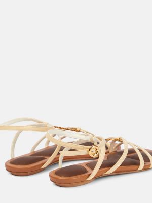 Dabīgās ādas sandales Jacquemus balts