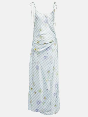 Midi šaty s potlačou Acne Studios modrá