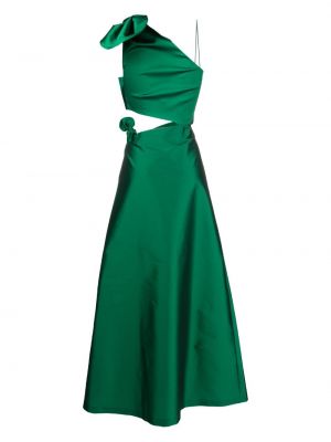 Szatén pántos ruha Bernadette zöld