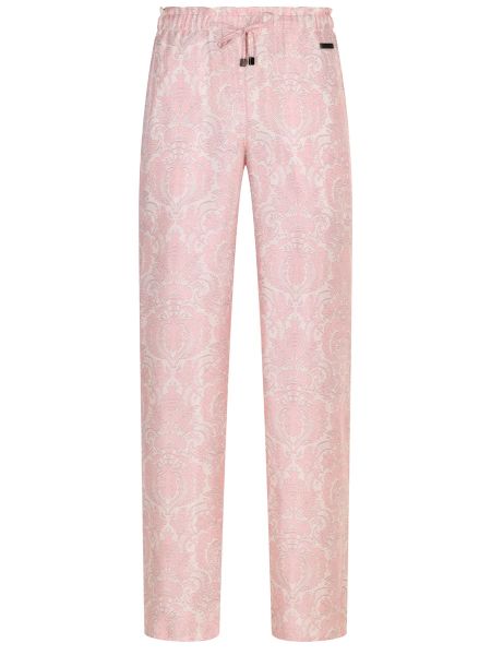 Шелковые прямые брюки Manzoni 24 розовые