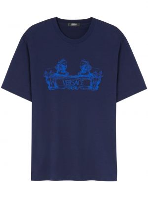 Pamučna majica Versace plava