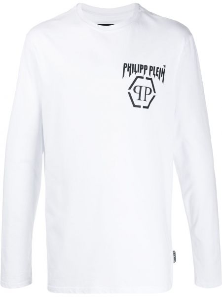 Camiseta de manga larga manga larga Philipp Plein blanco