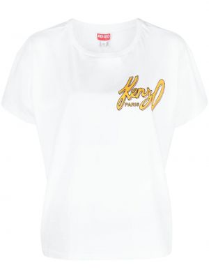 Bavlněné tričko s potiskem Kenzo bílé