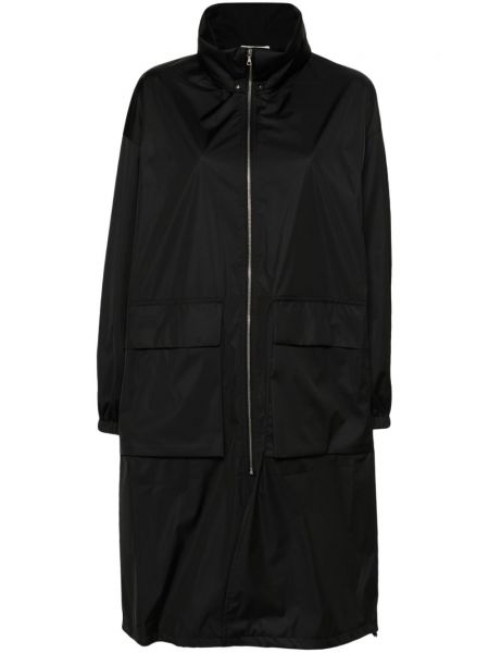 Μακρύ παλτό με φερμουάρ με κουκούλα Auralee μαύρο