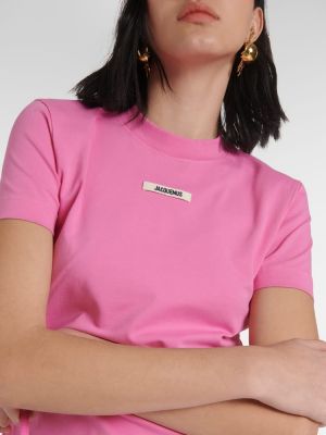 T-shirt aus baumwoll Jacquemus pink