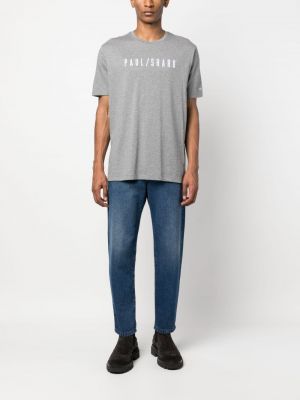 T-shirt en coton à imprimé Paul & Shark gris