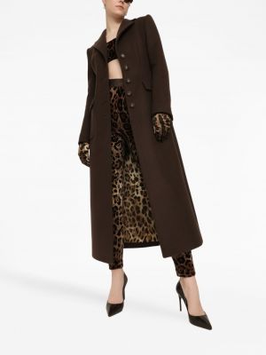 Žakardinis raštuotos tamprės leopardinės Dolce & Gabbana ruda