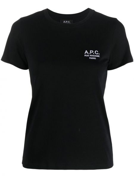 Тениска бродирана A.p.c. черно