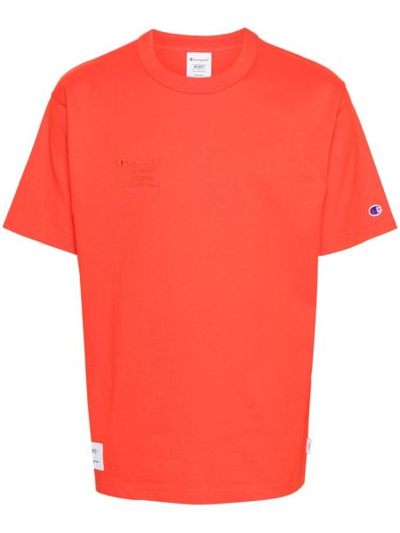 Haftowana koszulka Wtaps pomarańczowa