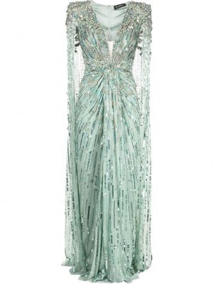 Pailletten abendkleid Jenny Packham grün