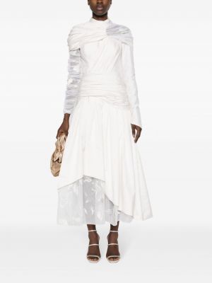 Asymmetrisches abendkleid mit drapierungen Gaby Charbachy weiß