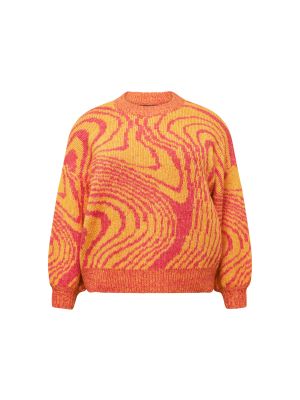 Priliehavý sveter s dlhými rukávmi z polyesteru Pieces Curve - červená