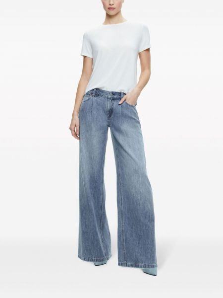 Jeansy relaxed fit Alice + Olivia niebieskie