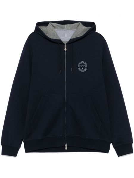 Baskılı hoodie Brunello Cucinelli mavi