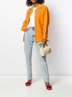 Marškiniai oversize su kišenėmis Hermès oranžinė