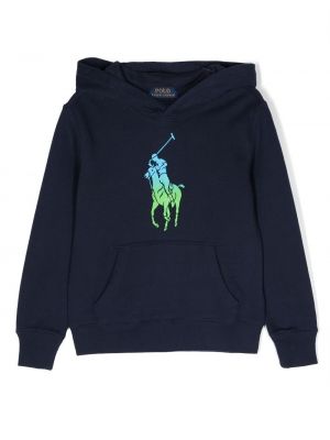 Hoodie för tjejer Ralph Lauren Kids blå