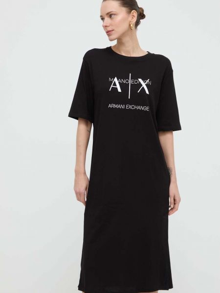 Laza szabású pamut mini ruha Armani Exchange