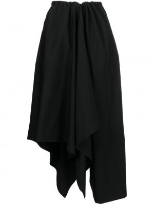Асиметрична пола с драперии Yohji Yamamoto черно