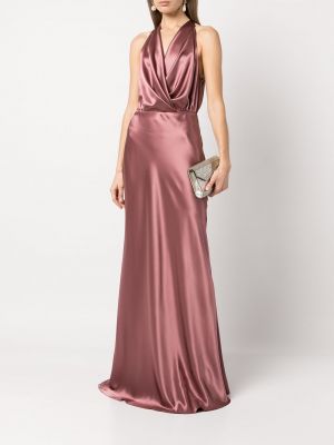 Abendkleid mit drapierungen Michelle Mason pink