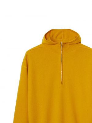 Vilnas kapučdžemperis ar rāvējslēdzēju Burberry dzeltens
