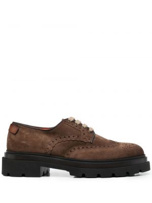 Semsket skinn brogues Santoni brun