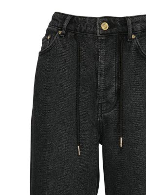 Bavlněné džíny Ganni černé