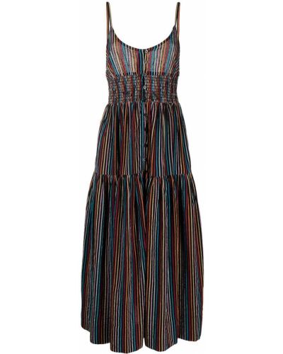 Pruhované bavlněné přiléhavé dlouhé šaty Solid & Striped