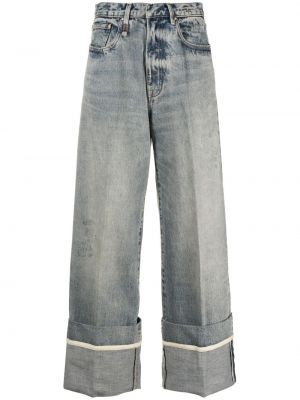 Straight leg jeans a vita alta R13 blu