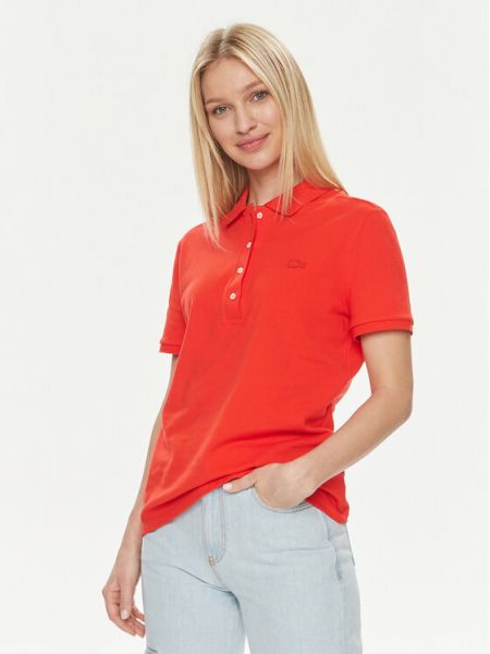 Тениска с копчета Lacoste червено