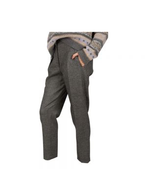 Pantalones de chándal de cintura alta de franela Brunello Cucinelli gris